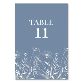 Numeração De Mesa Casamento Elegante de Flor Silvestre Periwinkle