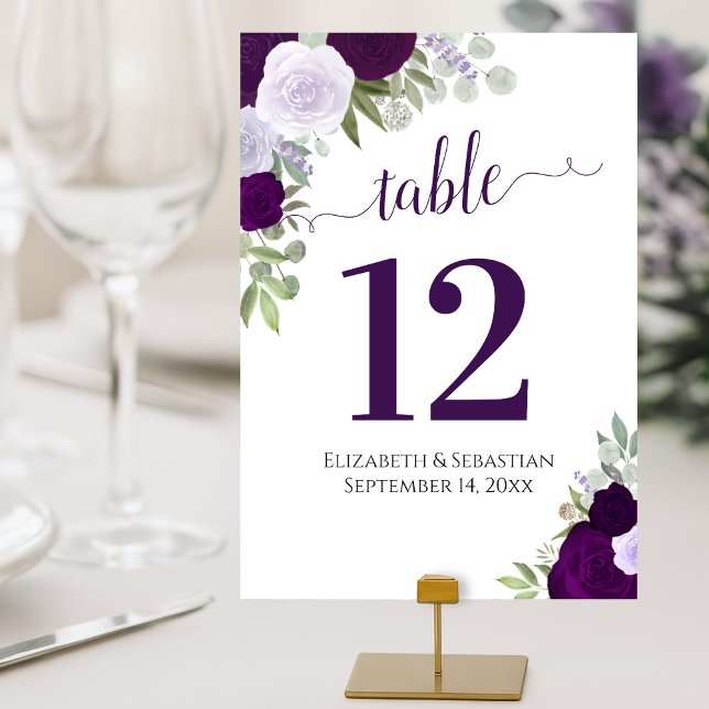 Numeração De Mesa Casamento Elegante de Rosas de Aquarela (Criador carregado)