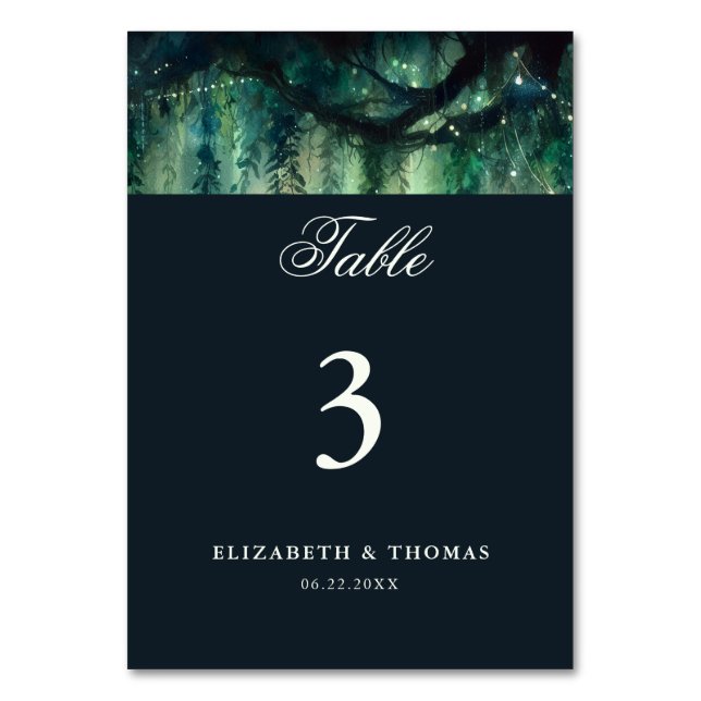 Numeração De Mesa Casamento Elegante do Jardim Mágico Florestal Enca (Verso)
