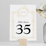 Numeração De Mesa Casamento Elegante do Monograma Blush Crest tradic<br><div class="desc">Casamento Elegante Monograma de Crest Blush tradicional _________________________ ***este design faz parte de uma coleção*** Experimente o charme da elegância do eterno com a minha coleção de casamentos clássicos e elegantes de Monograma. Esta coleção apresenta designs monogramas personalizados com uma fenda e uma moldura intricadamente tecidas, encapsulando a essência de...</div>