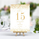 Numeração De Mesa Casamento Elegante Dourado de Confetti<br><div class="desc">Que suas mesas brilhem tão intensamente quanto seu amor! Estes números elegantes apresentam uma cascata de brilho de um confete de brilho dourado sobre um fundo branco pristine. A mistura perfeita da simplicidade moderna e do encanto festivo, eles guiarão seus convidados sem esforço para seus assentos enquanto adicionarão um toque...</div>