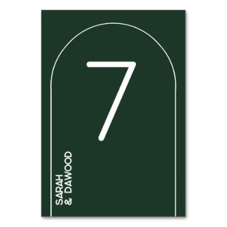 Numeração De Mesa Casamento Elegante e Minimalista Verde-Muçulmano