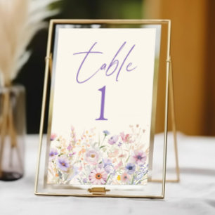 Numeração De Mesa Casamento Elegante em Campo de Flores Silvestres R