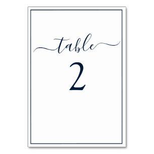 Numeração De Mesa Casamento Elegante Escrito em Caligrafia Azul Mari