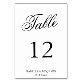 Numeração De Mesa Casamento Elegante Formal Tradicional de Preto e B