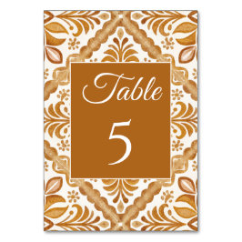 Numeração De Mesa Casamento elegante mexicano Talavera marrom