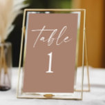 Numeração De Mesa Casamento Elegante Minimalista Moderno Mocha Mouss<br><div class="desc">Este é um moderno e minimalista número da mesa de casamento Mocha Mousse!</div>
