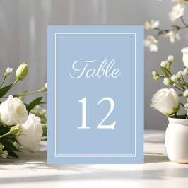 Numeração De Mesa Casamento Elegante Moderno em Azul Pó Script