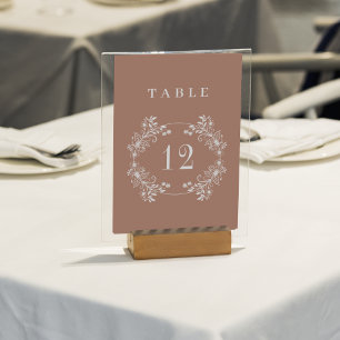 Numeração De Mesa Casamento Elegante Monograma Terracota