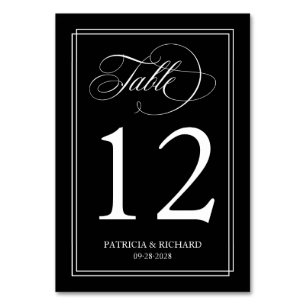 Numeração De Mesa Casamento Elegante Preto e Branco