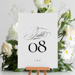 Numeração De Mesa Casamento Elegante Preto em Caligrafia Branca<br><div class="desc">Número da Tabela - elegante e impressionante - parte de uma coleção</div>