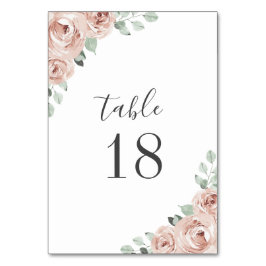 Numeração De Mesa Casamento Elegante Rosa de Dusta Floral Rosa Simpl