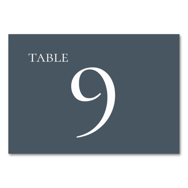 Numeração De Mesa Casamento Elegante Simples Azul Mudado (Frente)