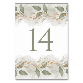 Numeração De Mesa Casamento em Aquarela de Eucalipto Elegante
