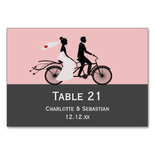 Numeração De Mesa Casamento em tandem bonito dos noivos da bicicleta