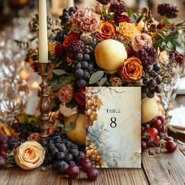 Numeração De Mesa Casamento em Vinícola com Aquarela Elegante