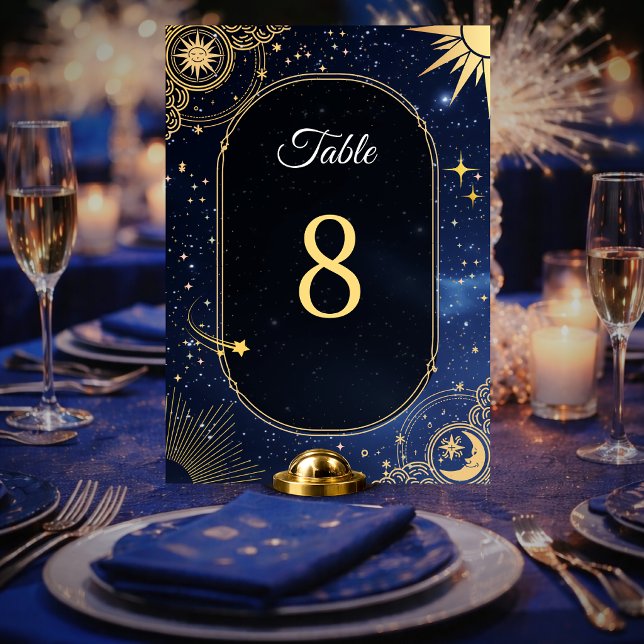 Numeração De Mesa Casamento Estrela Cadente Azul Sol Lua Celestial (Criador carregado)