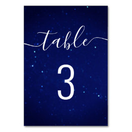 Numeração De Mesa Casamento estrelas noite azul marinho. Caligrafia 