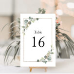 Numeração De Mesa casamento eucalyptus de quadro moderno<br><div class="desc">quadro moderno eucalipto número da mesa de casamento floral.</div>