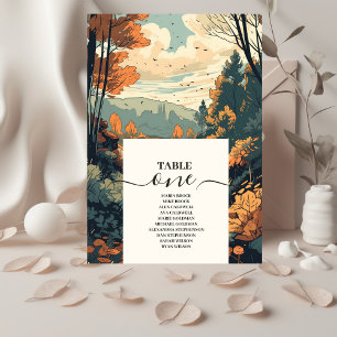 Numeração De Mesa Casamento Evergreen da Floresta Russa da Montanha