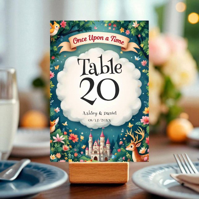 Numeração De Mesa Casamento Fairytale do Castelo da Floresta Encanta (Criador carregado)