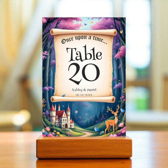Numeração De Mesa Casamento Fairytale do Castelo da Floresta Encanta (Criador carregado)