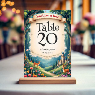 Numeração De Mesa Casamento Fairytale do Castelo da Floresta Encanta