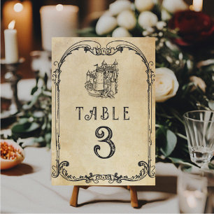 Numeração De Mesa Casamento Fantástico da Idade Média Medieval