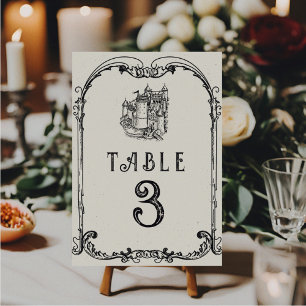 Numeração De Mesa Casamento Fantástico da Idade Média Medieval