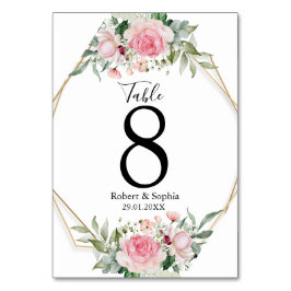 Numeração De Mesa Casamento Flor de Rosa Corado