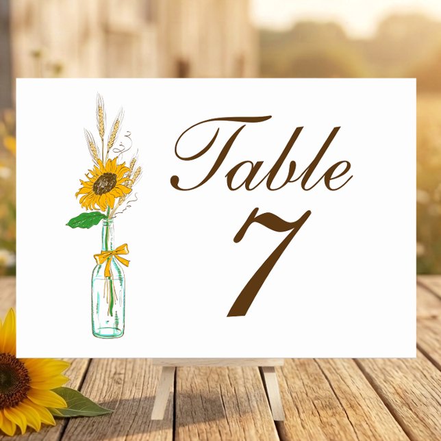 Numeração De Mesa Casamento Floral Amarelo de Outono Boho Sunflower  (Criador carregado)