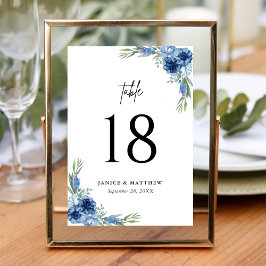 Numeração De Mesa Casamento Floral Azul e Bonito