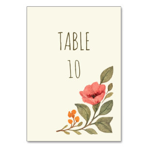Numeração De Mesa Casamento Floral Botânico de Outono Vibrante