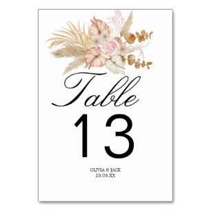 Numeração De Mesa Casamento floral Chic Bohemian