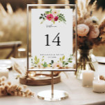 Numeração De Mesa Casamento Floral Cinza Verde<br><div class="desc">Este número da mesa de casamento floral cor de rosa verde é perfeito para um casamento moderno. O design apresenta belas pinturas manuais, rosas, pincéis e pénicas amarelas, pintadas à mão, com folhagem verde. Este é um número de tabela de dois lados. Adicione cada número de tabela de que você...</div>