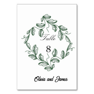 Numeração De Mesa Casamento Floral Clássico Verde Sálvia