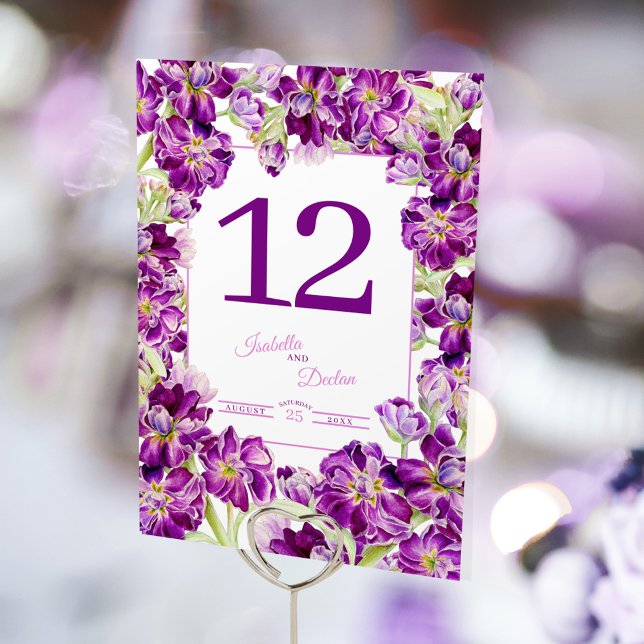 Numeração De Mesa Casamento floral com aquarela (Criador carregado)
