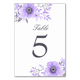 Numeração De Mesa Casamento Floral com Púrpura e Cinza