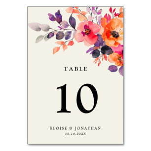 Numeração De Mesa Casamento Floral Cor De Água Laranja Cor De Laranj