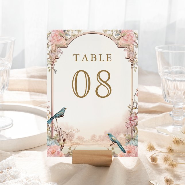 Numeração De Mesa Casamento Floral Cor-de-Rosa (Criador carregado)
