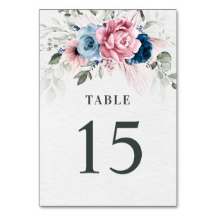 Numeração De Mesa Casamento Floral Cor-de-Rosa Cor-de-Rosa Marinho A