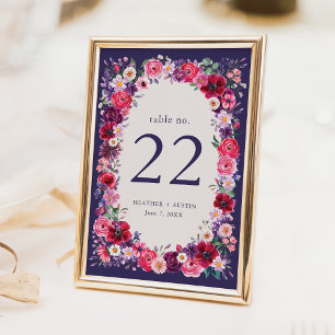 Numeração De Mesa Casamento Floral da Marinha