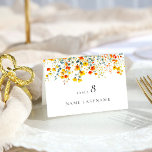 Numeração De Mesa Casamento Floral das Flores Selvagens de Aquarela<br><div class="desc">Na moda, fácil de usar modelos de casamento, mais itens (convites, rsvp, cartas de agradecimento, papelaria e decoração) com o mesmo design estão disponíveis na loja. Para mais personalização, clique em "Personalizar este modelo" e, em seguida, em "Editar usando a Ferramenta Design". Cartão RSVP de Casamento Floral de Jardim Francês...</div>