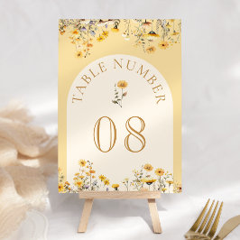 Numeração De Mesa Casamento Floral de Amarela Boho Flor Silvestre