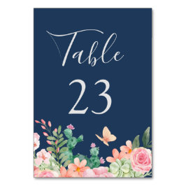Numeração De Mesa Casamento floral de Aquarela Verde Salvar a Data