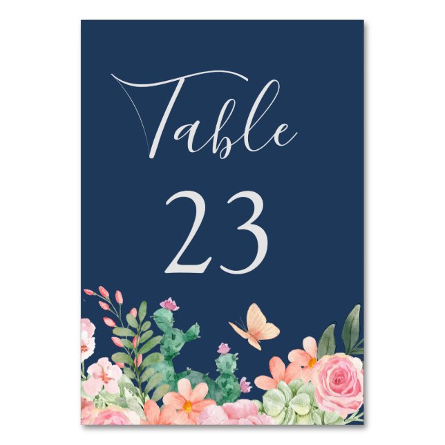 Numeração De Mesa Casamento floral de Aquarela Verde Salvar a Data (Frente)