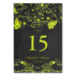 Numeração De Mesa Casamento Floral de Chalkboard Verde Hibiscus Swal