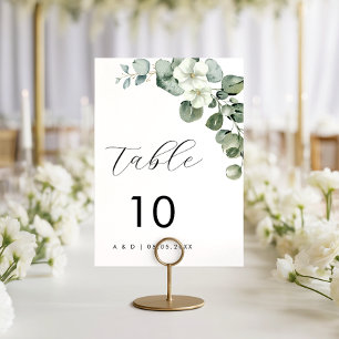 Numeração De Mesa Casamento Floral de Eucalyptus com Aquarela Minima