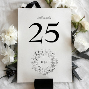 Numeração De Mesa Casamento Floral de Ferida Clássica Monograma