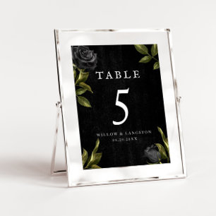 Numeração De Mesa Casamento Floral de Halloween Gótico